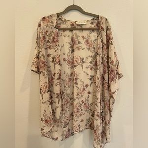 Kimono style floral cover